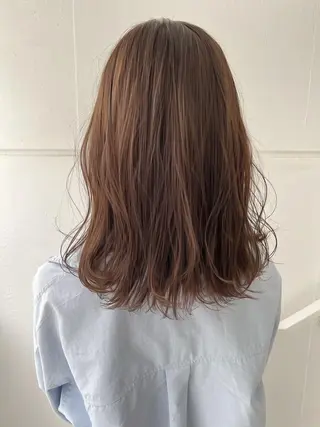 セミロング 縮毛矯正、髪質改善 肘以上無料のヘアスタイル