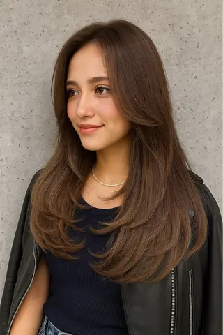 ロング カラー 髪質改善/縮毛矯正 レイヤー/松川匠のヘアスタイル