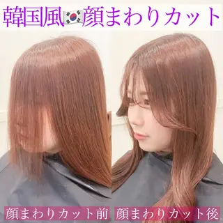 ロング 縮毛矯正/髪質改善 /レイヤー/韓国のヘアスタイル