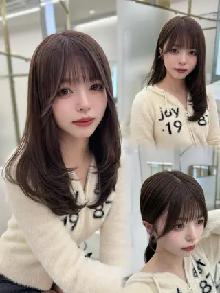 セミロング カラー COA GINZA 空也/前髪/顔まわりのヘアスタイル