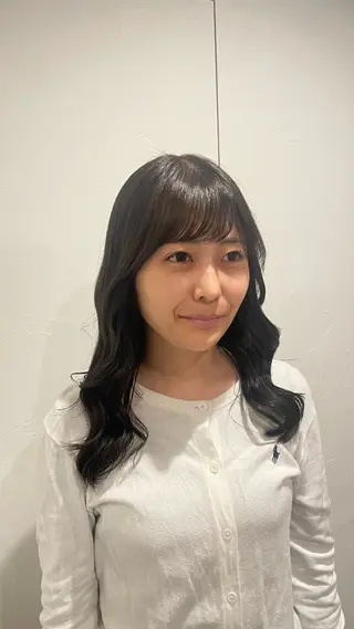 セミロング カラー ミルクティーベージュ 新潟万代/MANA♡のヘアスタイル