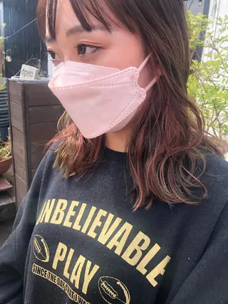 セミロング カラー デザインカット🎨 ボブ🫟おざきのヘアスタイル