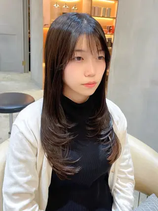 ロング カラー 透明感カラー/韓国 レイヤーmomokaのヘアスタイル