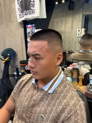 ショート メンズ BINGO HAIR WORKS 【ビンゴヘアワークス】所属・🎱メンズフェード 特化HYOGA🎱のヘアスタイル