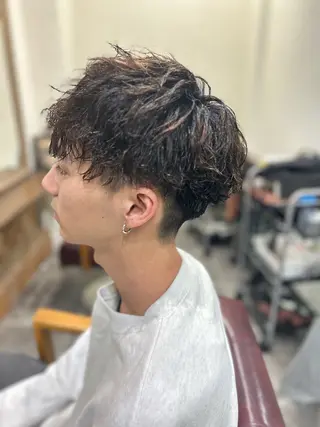 ショート パーマ メンズ CECIL hair なんば店所属・メンズパーマ 艶髪☆店長☆有馬のヘアスタイル