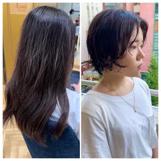 ショート パーマ 🛑柔らか透明感 カラー🛑大谷のヘアスタイル