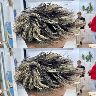 ショート カラー パーマ メンズ メンズ特化✂️ 小枝 優生のヘアスタイル