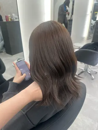 ミディアム カラー 縮毛矯正/艶カラー /髪質改善/なんばのヘアスタイル