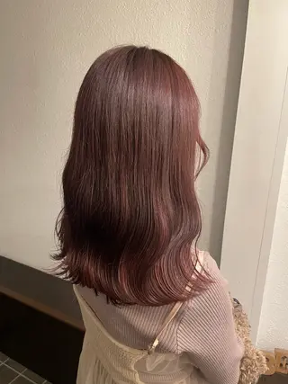 セミロング カラー 艶・暖色カラー/ メンズ/名駅/ユキハのヘアスタイル