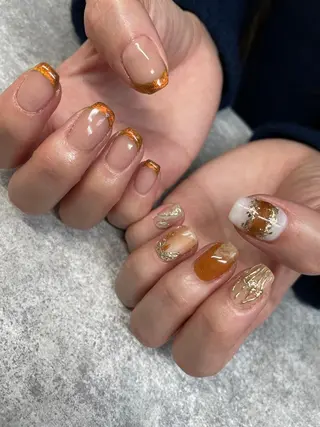 ロング カラー ヘアアレンジ キッズ ネイル マツエク・マツパ アイブロウ 福田 加奈のネイルデザイン