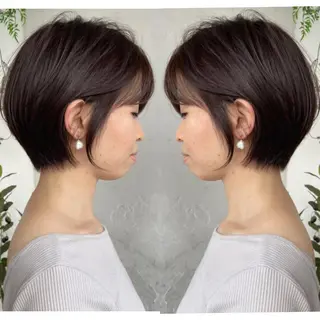 ショート カラー 京都大人女性ショート 徒歩1分/秋山のヘアスタイル