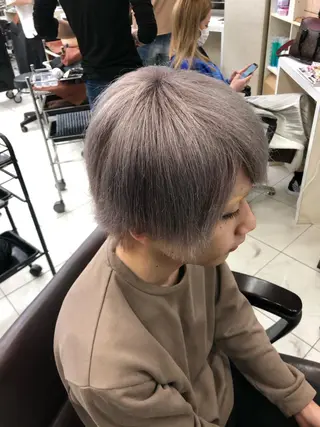 ショート カラー メンズ 曲がる縮毛矯正 髪質改善/西尾 幸樹のヘアスタイル