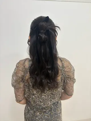 セミロング ヘアアレンジ ヘアセットサロン /上坪愛美のヘアスタイル