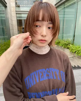 ショート カラー ボブ/レイヤー/ケア パーマ/リュウタのヘアスタイル