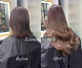 ロング カラー シールエクステ特化 ハイトーン、NANAのヘアスタイル