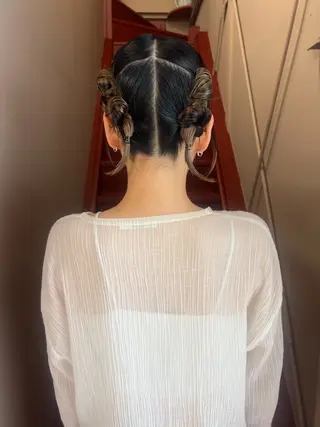 ミディアム ヘアアレンジ にこ /名古屋カラーモデルのヘアスタイル