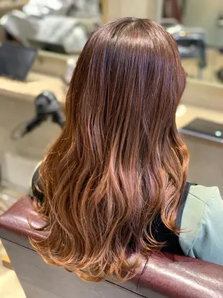 ミディアム カラー ヘアアレンジ 髪質改善×ハイトーン 中田啄也のヘアスタイル