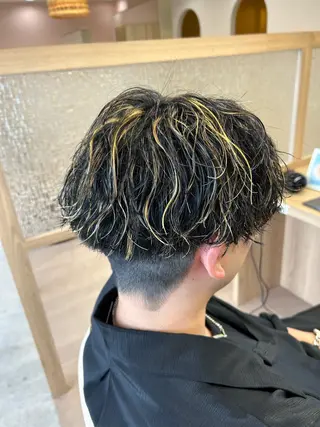 カラー パーマ メンズ 癖毛￤ボブ￤暖色 🍒竹下 茜🍒のヘアスタイル