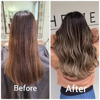 ロング カラー cherie所属・バレイヤージュ/ ハイライト/大内格のヘアスタイル