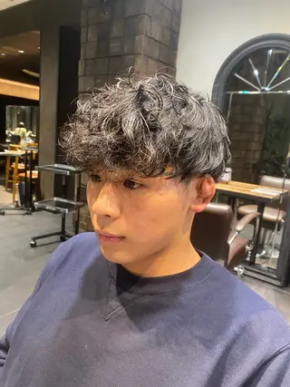 ショート パーマ メンズ 韓国ヘア/銀座/ 艶髪/ウチダのヘアスタイル