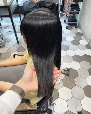 セミロング カラー ヘアアレンジ 酸性縮毛矯正🧴韓国 レイヤー/髪質改善のヘアスタイル