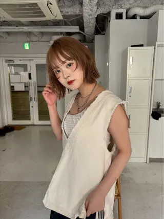 ショート 伶風/デザインカット /ボブ/透明感カラーのヘアスタイル