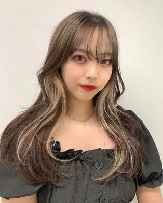 カラー RIKO👼🏻💓 韓国ガーリーのヘアスタイル