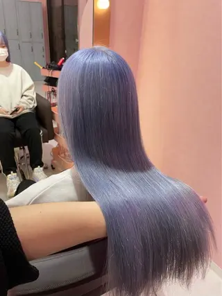 セミロング カラー ピンク🎀ブロンド 💎ハイトーン/大和のヘアスタイル