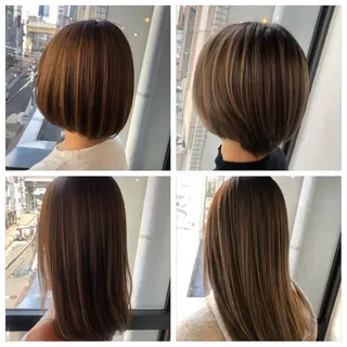 ミディアム カラー 髪質改善&ブリーチ 伊勢 祐一郎のヘアスタイル