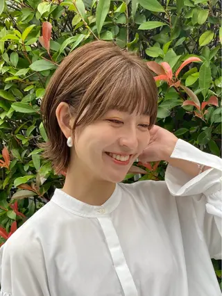 ショート カラー ✂︎cadre✂︎ 🪶かまだれいし🪶のヘアスタイル