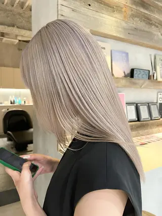 セミロング カラー 清水 亮太/赤み消しカラーのヘアスタイル