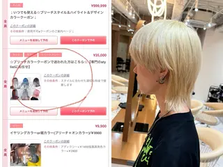 ショート カラー ブリーチ/バレイヤー ジュ/シャドウルーツのヘアスタイル