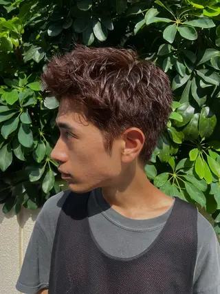 カラー 韓国風前髪顔周り バーバーakaneのヘアスタイル