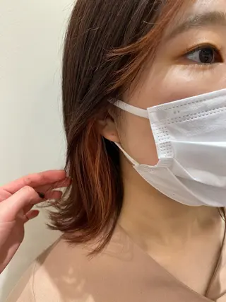 ショート カラー 細めハイライト🩶 ボブ/レイヤーカットのヘアスタイル