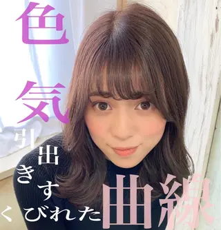 セミロング カラー ◆感動口コミ/最小顔 理論カット◆森口 峻のヘアスタイル