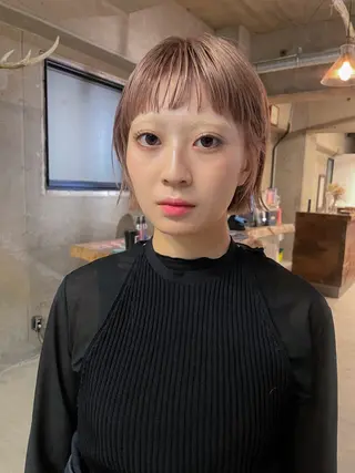 ショート カラー パーマ/レイヤー 岩山丈一郎のヘアスタイル