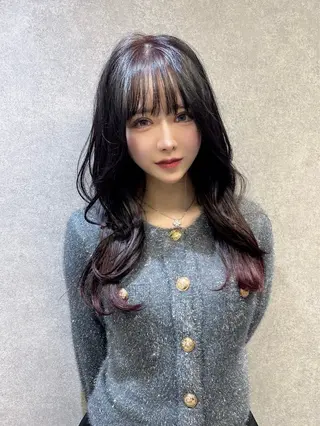 セミロング カラー naito/ブリーチ /エクステ/縮毛のヘアスタイル