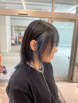 セミロング カラー インナー/デザイン/ 白髪染め/しゅうとのヘアスタイル