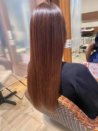 セミロング カラー パーマ KIZU 髪質改善 オカルト怪談のヘアスタイル