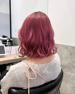 ミディアム カラー 💗ガーリーヘア🎀 saki💗のヘアスタイル