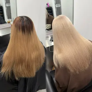 セミロング カラー ヘアアレンジ ハイトーン特化/ 複雑履歴修正/拓真のヘアスタイル