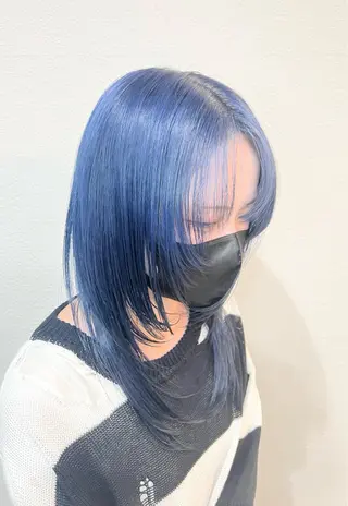 ロング カラー 和夢/メンズカット/ パーマ/ハイトーンのヘアスタイル