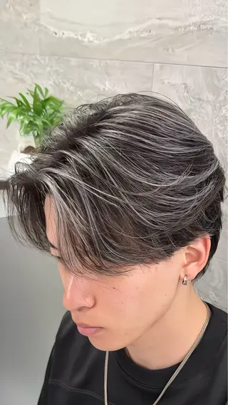 ショート カラー メンズ 町田MENS外国人風 ハイライト🔥TOMのヘアスタイル