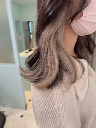 ロング メンズ 艶感ミルクティー🤍 色落ち綺麗🤍ともやのヘアスタイル