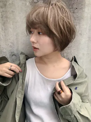ショート カラー カラー🥀/縮毛矯正 ✨️✨️🐼シン🐾のヘアスタイル