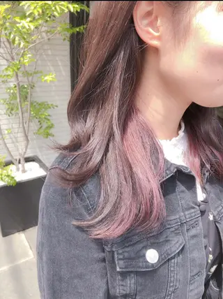 セミロング ハイトーン/カラー/ 用賀/稲若健太郎のヘアスタイル