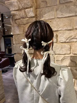 ミディアム ヘアアレンジ Mei /オリーブ カラー/アレンジのヘアスタイル