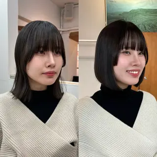 ミディアム aiko【艶カラー ・ミニモ年内で終了】のヘアスタイル