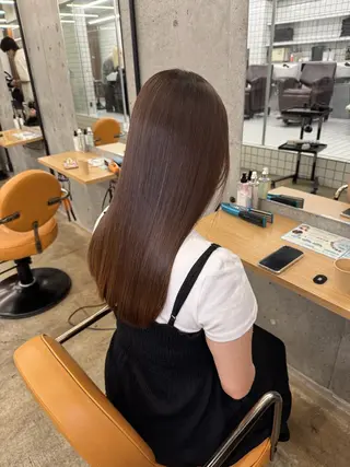 ロング 髪質改善×縮毛矯正× 艶カラー 吉原和磨のヘアスタイル