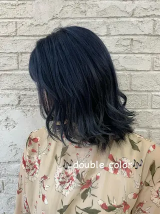 セミロング カラー ハイライトカラー& ダブルカラー 田口のヘアスタイル